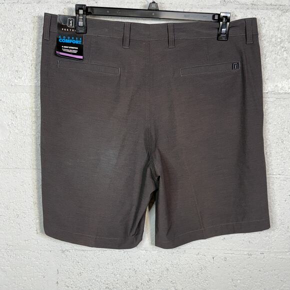 PGA Tour Men's Flat-Front 4-Way Stretch 9" Shorts DK grey Heather, 38 $68 - Picture 9 of 10